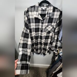 Old Navy Black and White Plaid Tunic Shirt